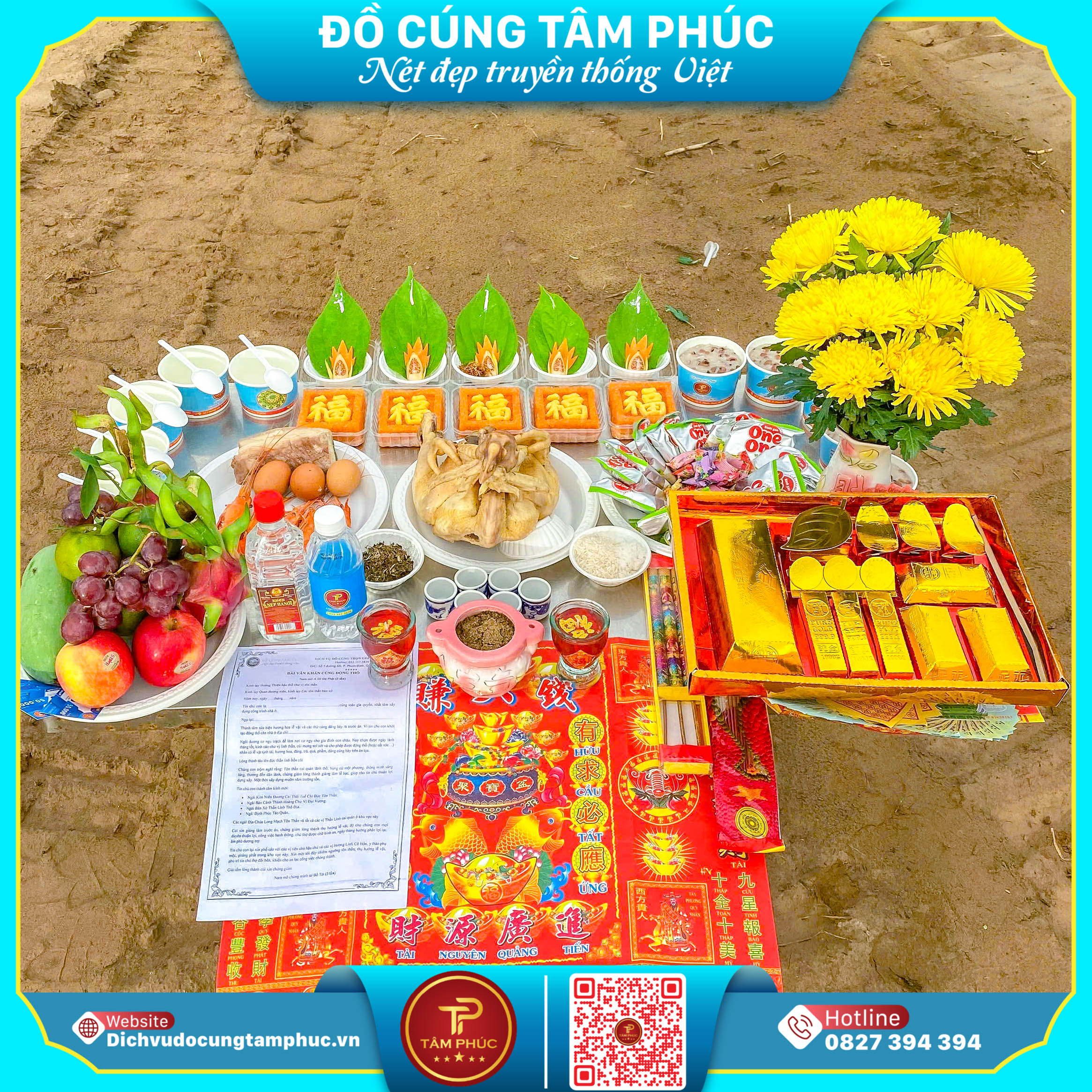 Vì sao mâm cúng động thổ luôn có đủ 5 phần xôi chè?